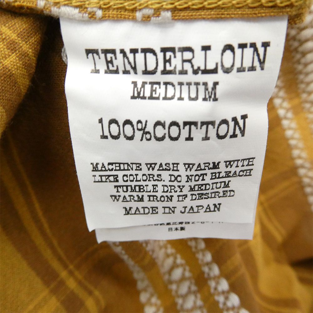 TENDERLOIN 半袖チェックシャツ マスタード色 TENDERLOIN 半袖チェックシャツ マスタード色 TENDERLOIN 半袖チェック