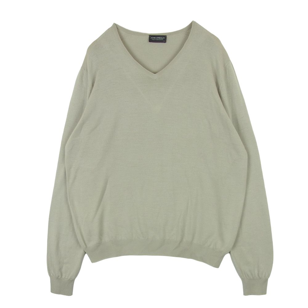 JOHN SMEDLEY メリノウール Vネックセーター カーキ M 【公式通販】