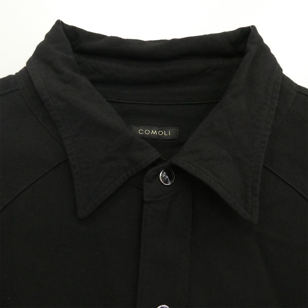 m*3様 25SS COMOLI レーヨン ウエスタンシャツ　コモリ　maate COMOLI コモリ 25SS B01-02003 レーヨンウエスタンシャツ ブラック系 3