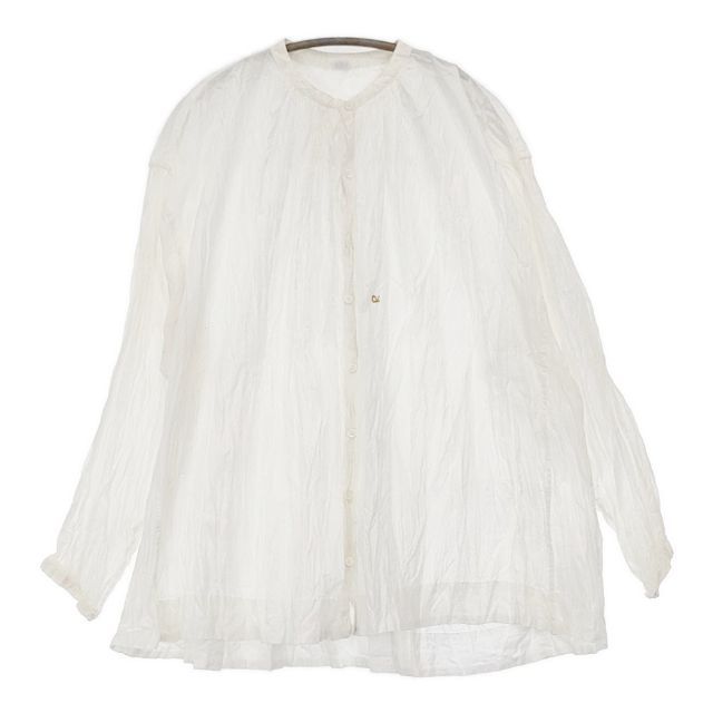 【極美品】　45r インドカディの908ビッグーグーシャツ　ギャザー　ホワイト 極美品】45r インドカディの908ビッグーグーシャツギャザーホワイト