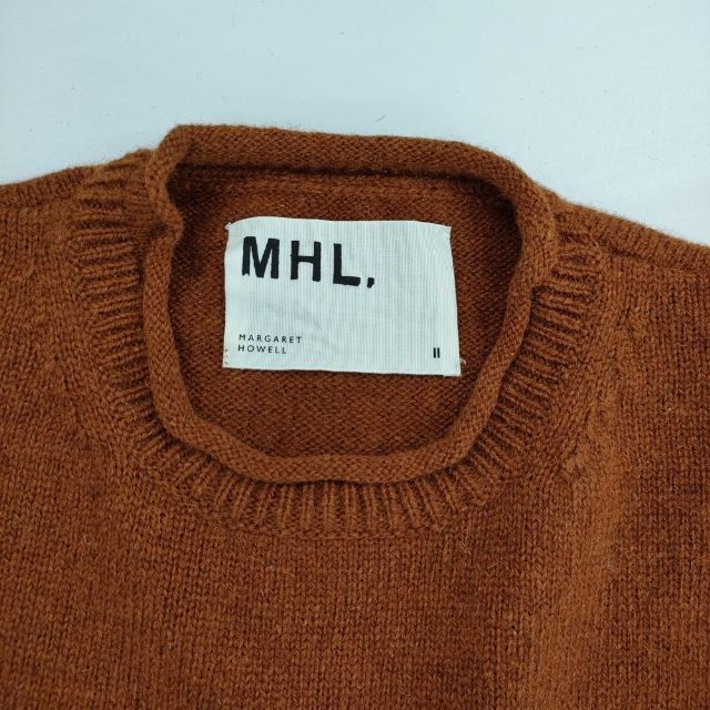 MHL. 595-7263508 FINE SHETLAND KNIT ウール 定価20900円 セーター ニット ブラウン系 レディース エムエイチエル【中古】5-1218T∞ MHL. 595-7263508 FINE SHETLAND KNIT ウール 定価20900円 セーター