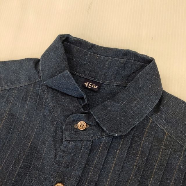 45R ★リネンのタック シャツ （インディゴ） 45R/45rpm インディゴリネンタック908SHIRT 定価51700円 ブラウス