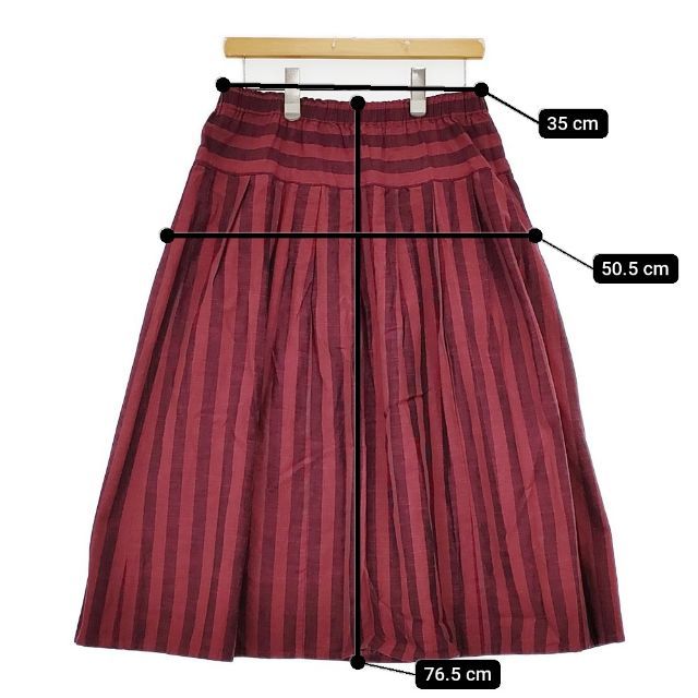 タイムセール☆ヤンマ産業　タックスカート　　新品未使用 ヤンマ産業 YAMMA 会津木綿 タックスカート おさむ縞 ロングスカート