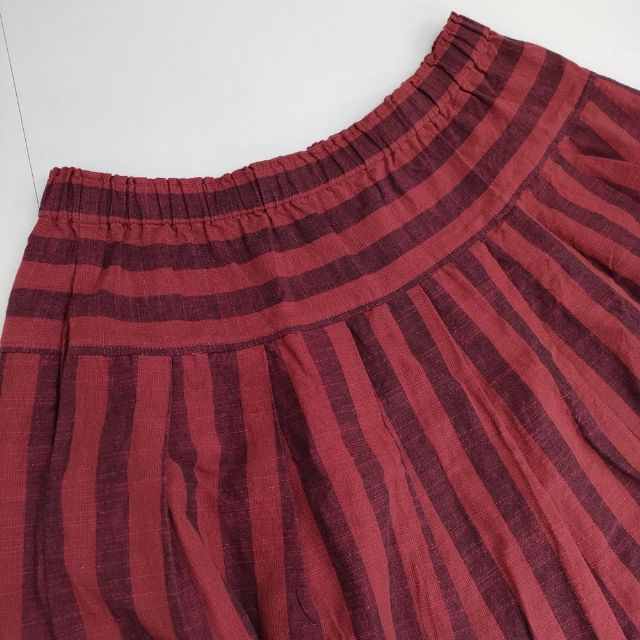 未使用☆ヤンマ産業 yamma☆リネン タックスカート ロング丈 赤 YAMMA リネンタックスカート LTC-SK ヤンマ産業 | le feuillage