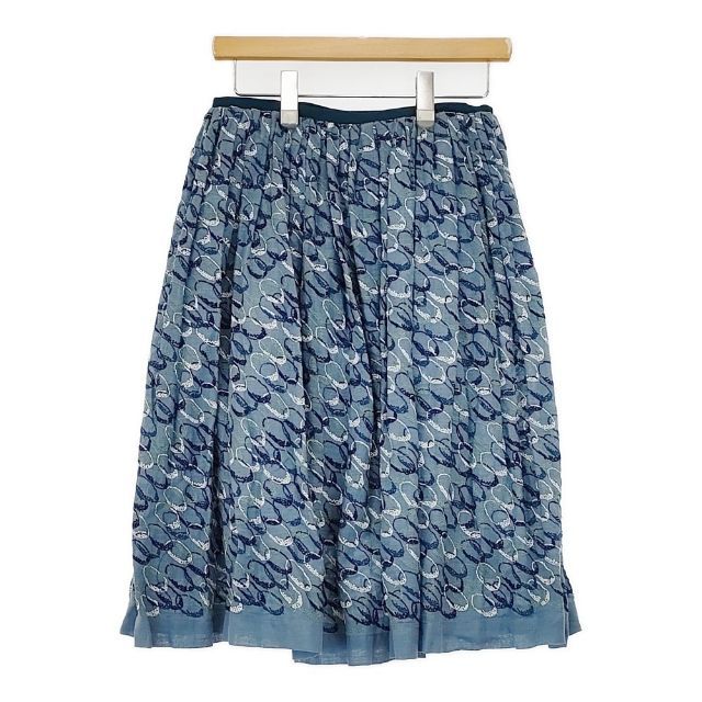 mina perhonen mousse 刺繍 ss5865 リネン サイズ38 スカート ブルー