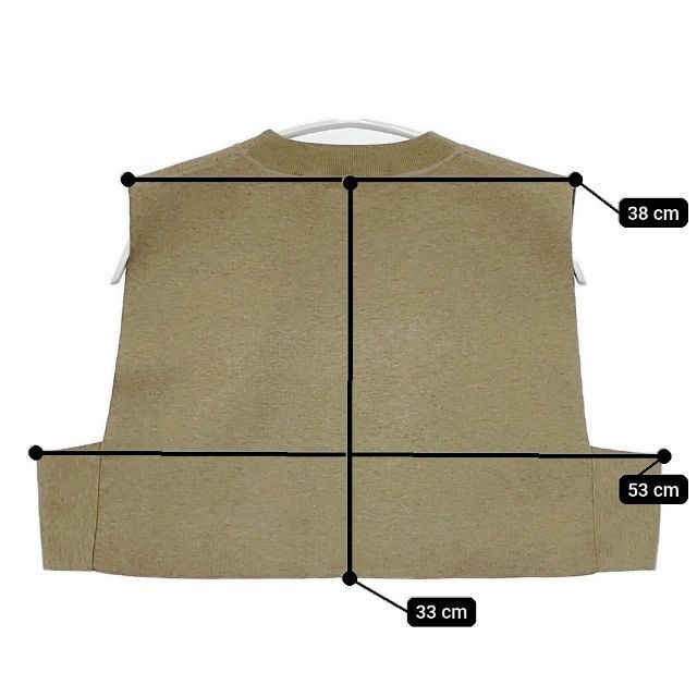 HYKE 221-11260 S/C/P CREW NECK CROP TOP ニット ベスト カーキ