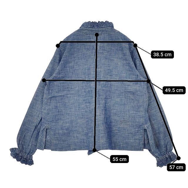 45R/45rpm ダンガリーカットワークのカシュクールブラウス 定価39600円