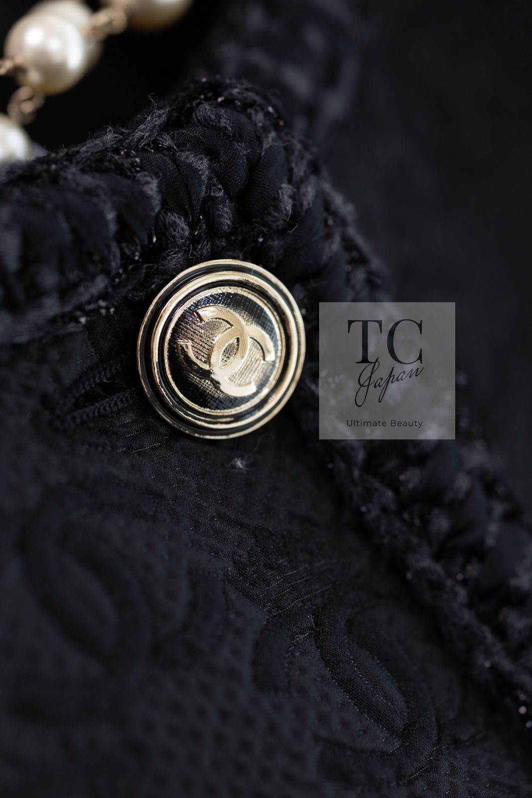 シャネル ジャケット CHANEL リトル ブラック 黒 CC ロゴ ウール