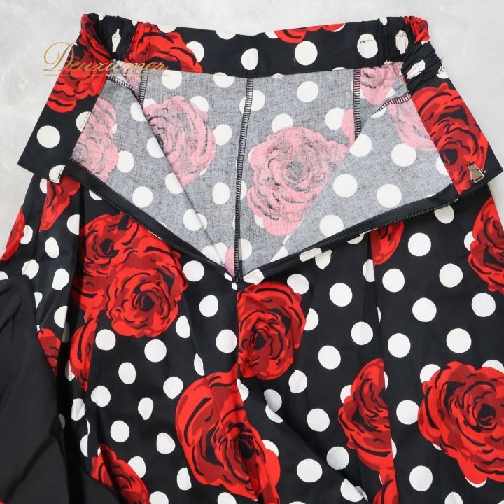 フラメンコ 衣装 ファルダ スカート 花柄 薔薇 水玉 ボランテ フリル