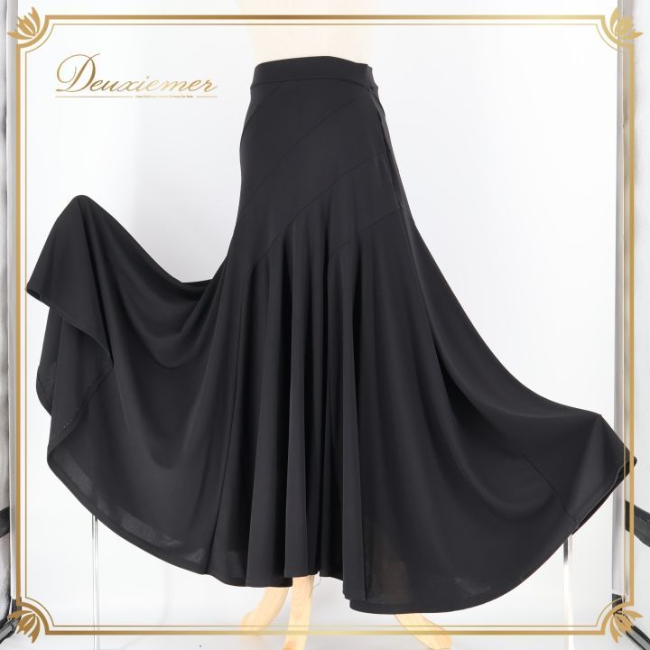 フラメンコ 衣装 ファルダ スカート ペチコート 黒 無地 ストレッチ