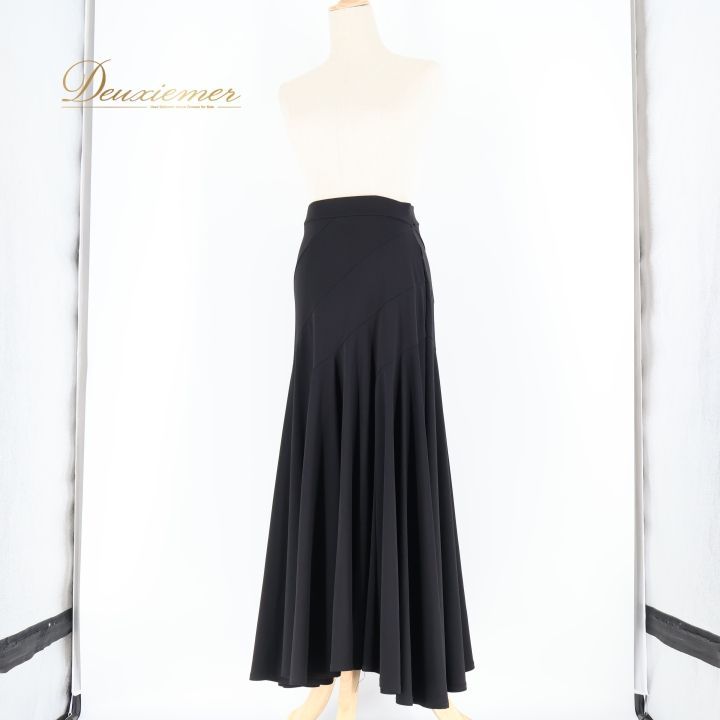 フラメンコ 衣装 ファルダ スカート ペチコート 黒 無地 ストレッチ