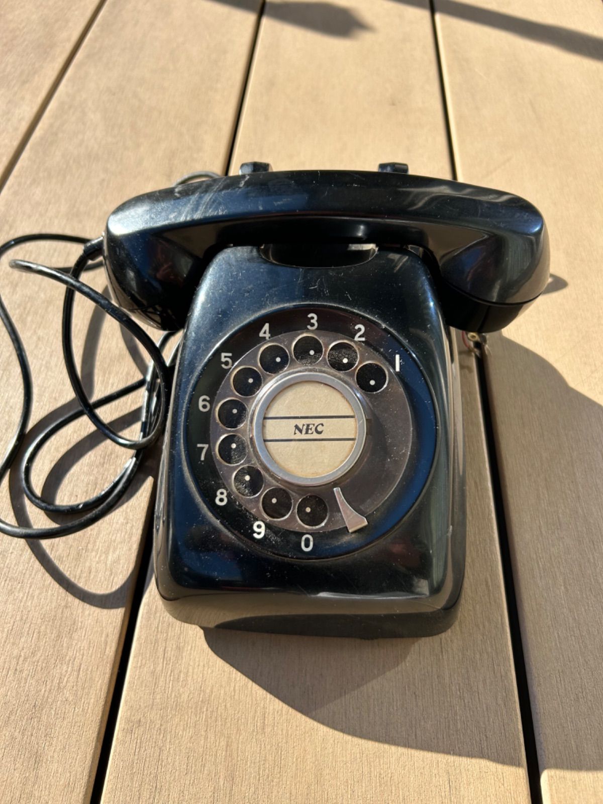 ジャンク品】NEC 黒電話 ダイヤル式電話機 レトロ 昭和 電話機