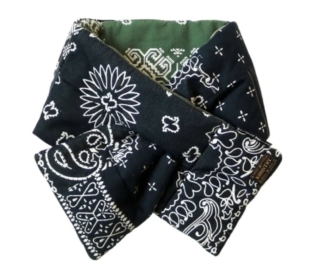 キャピタル フランネル バンダナ パータン リバーシブル ケサ マフラー ブラック グリーン