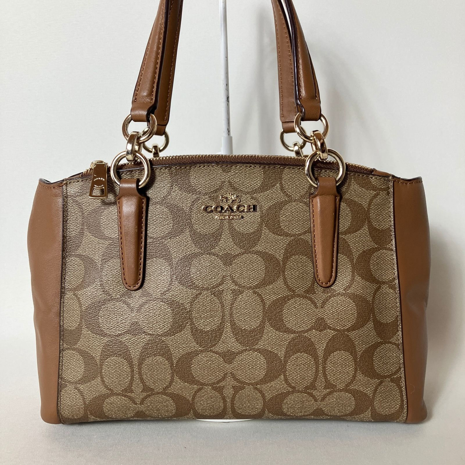 2510-497｜美品｜コーチ シグネチャー 2WAYハンドバッグ チェーン金具 