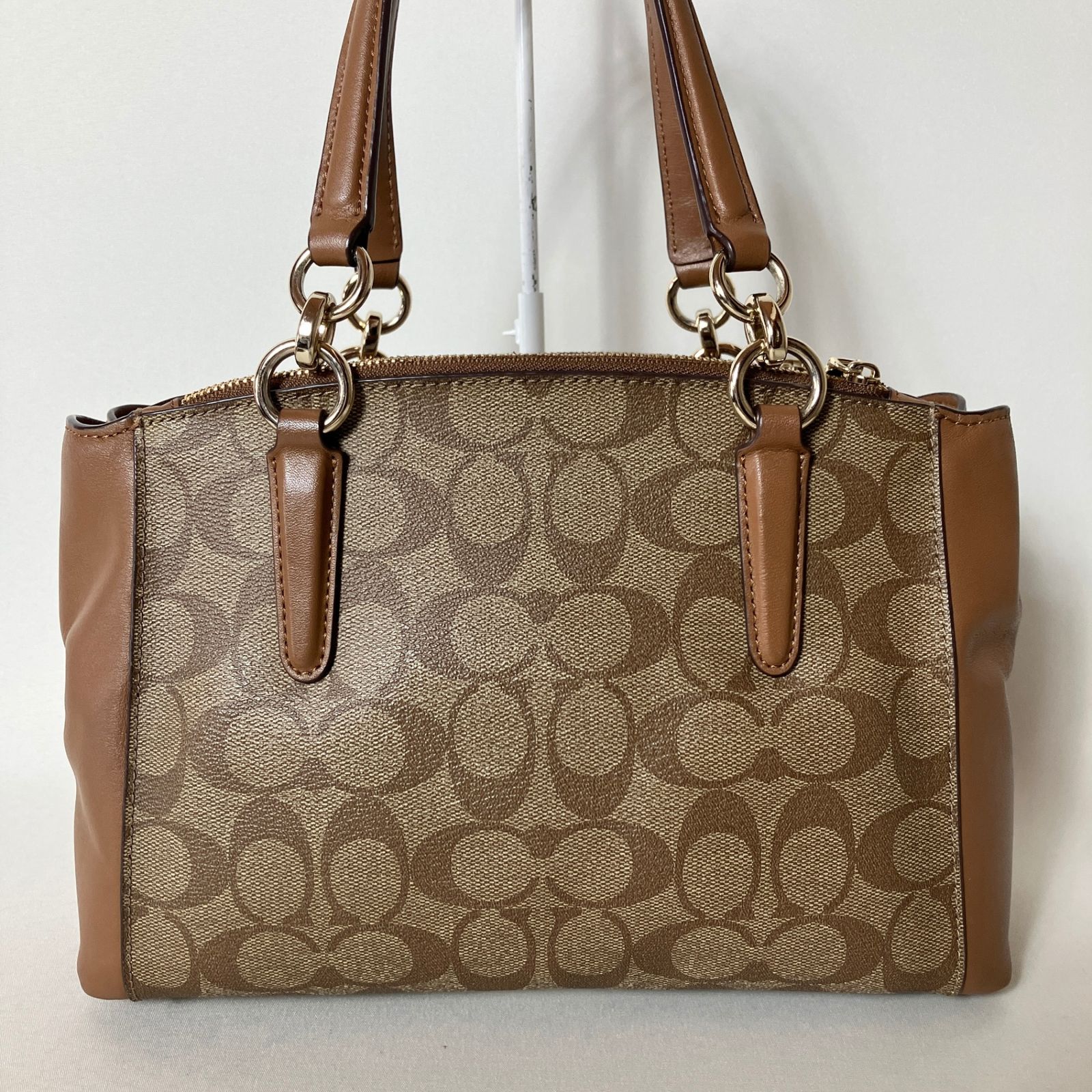 2510-497｜美品｜コーチ シグネチャー 2WAYハンドバッグ チェーン金具 