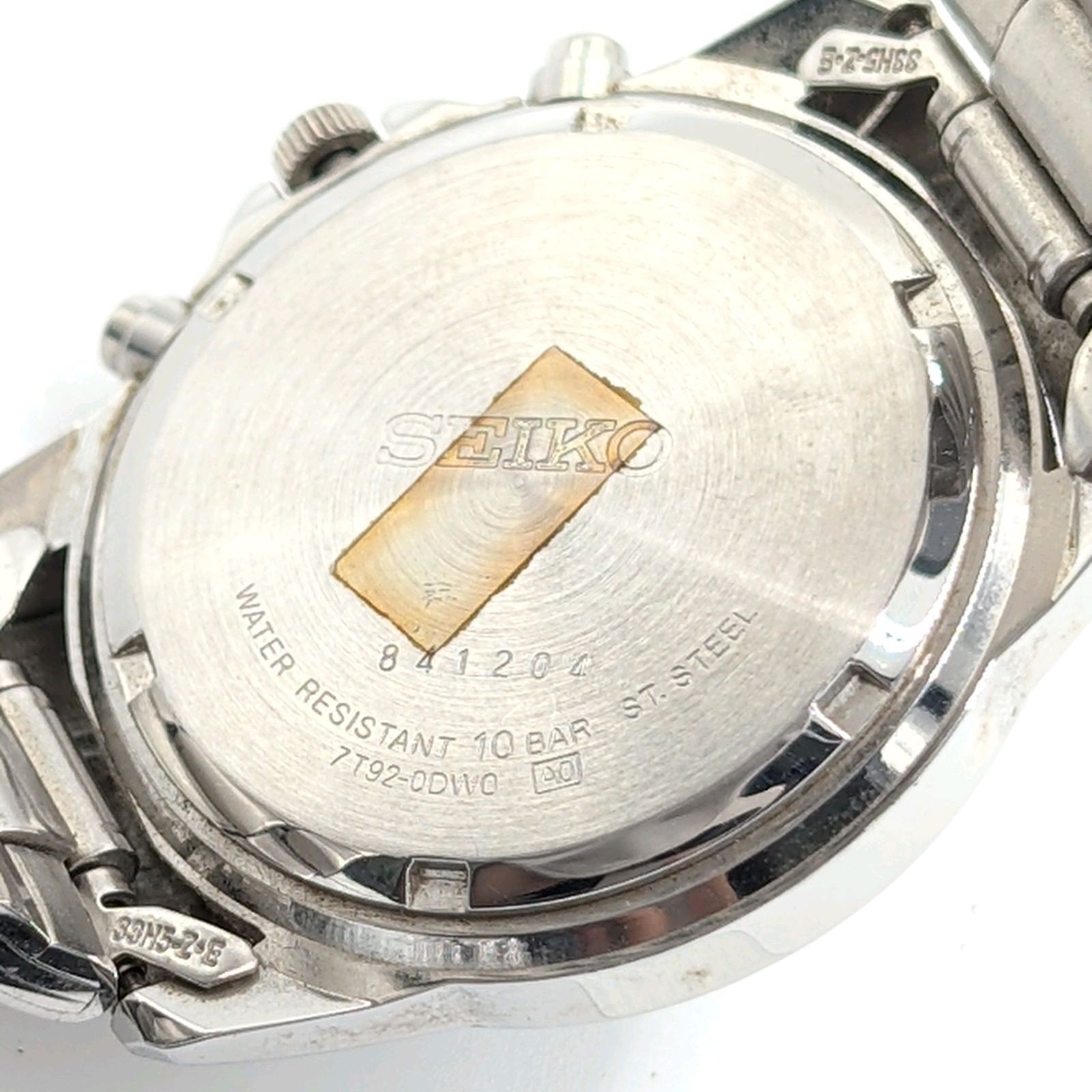 SEIKO 7T92-0DW0 Watch Men's Round Silver Black dial Chronograph