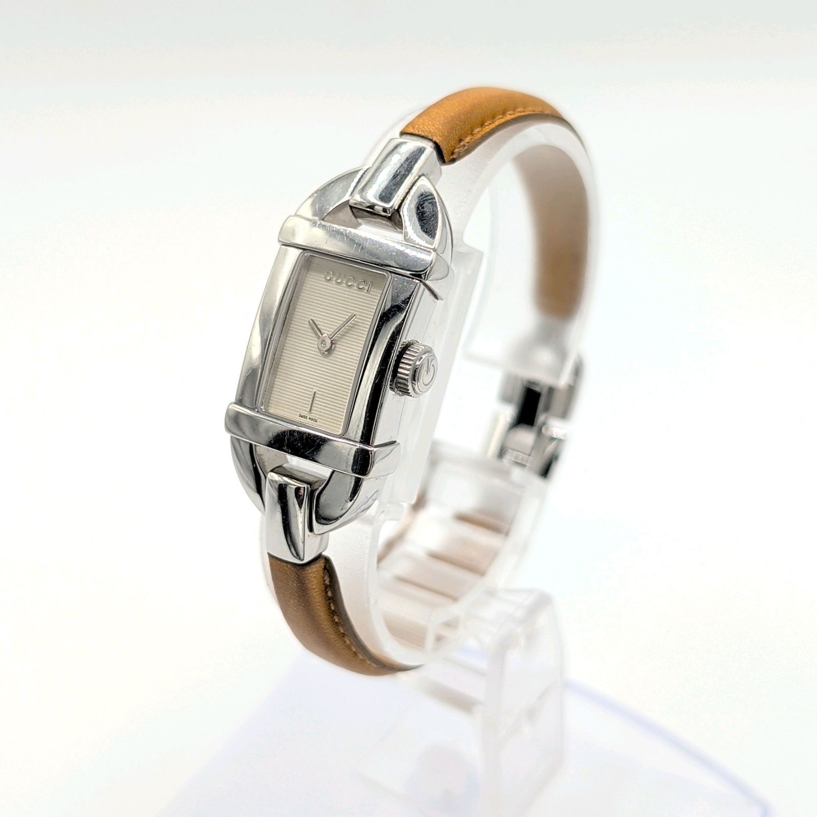 GUCCI 6800L Watch Quartz Ladies Square Silver Y2K 00S Vintage