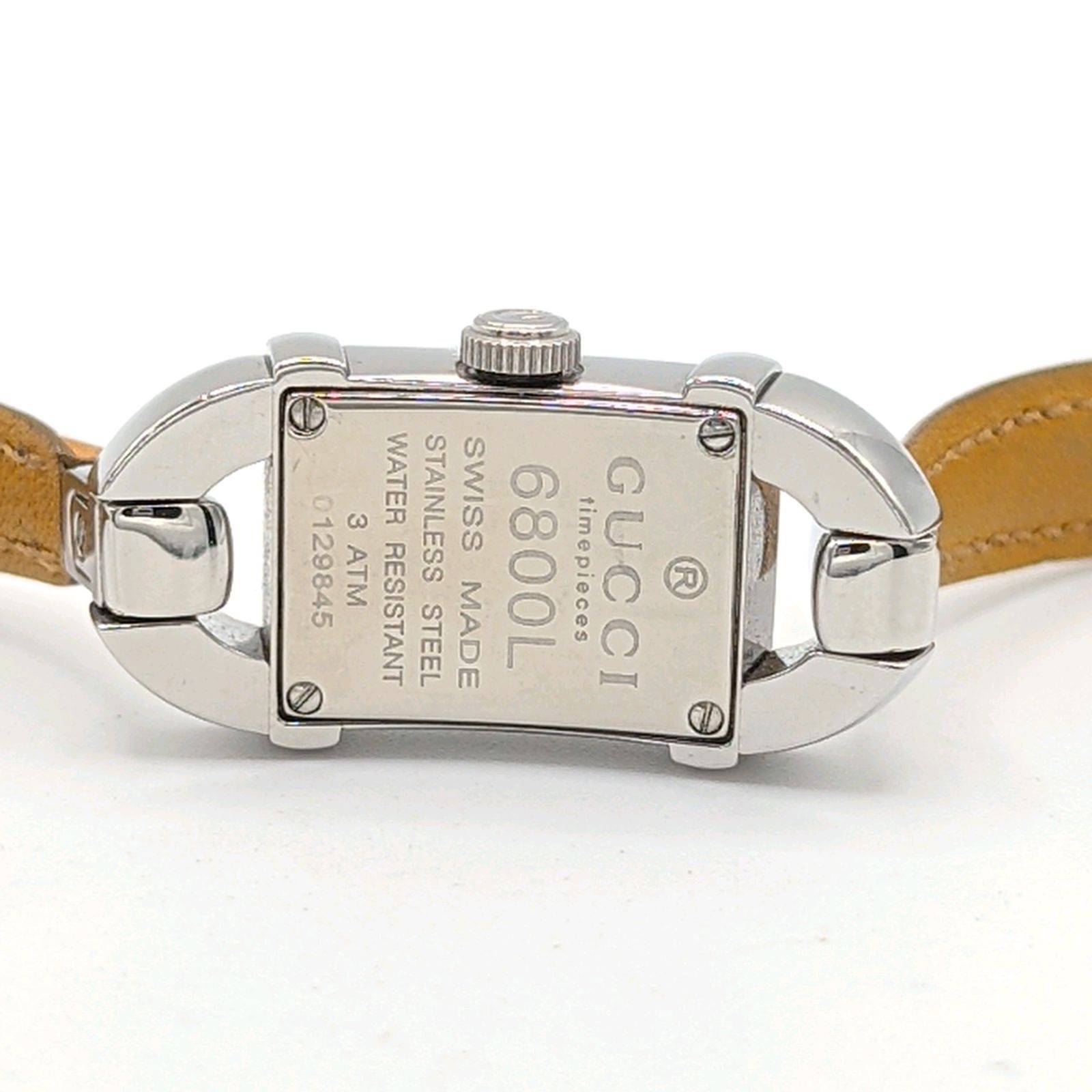 GUCCI 6800L Watch Quartz Ladies Square Silver Y2K 00S Vintage