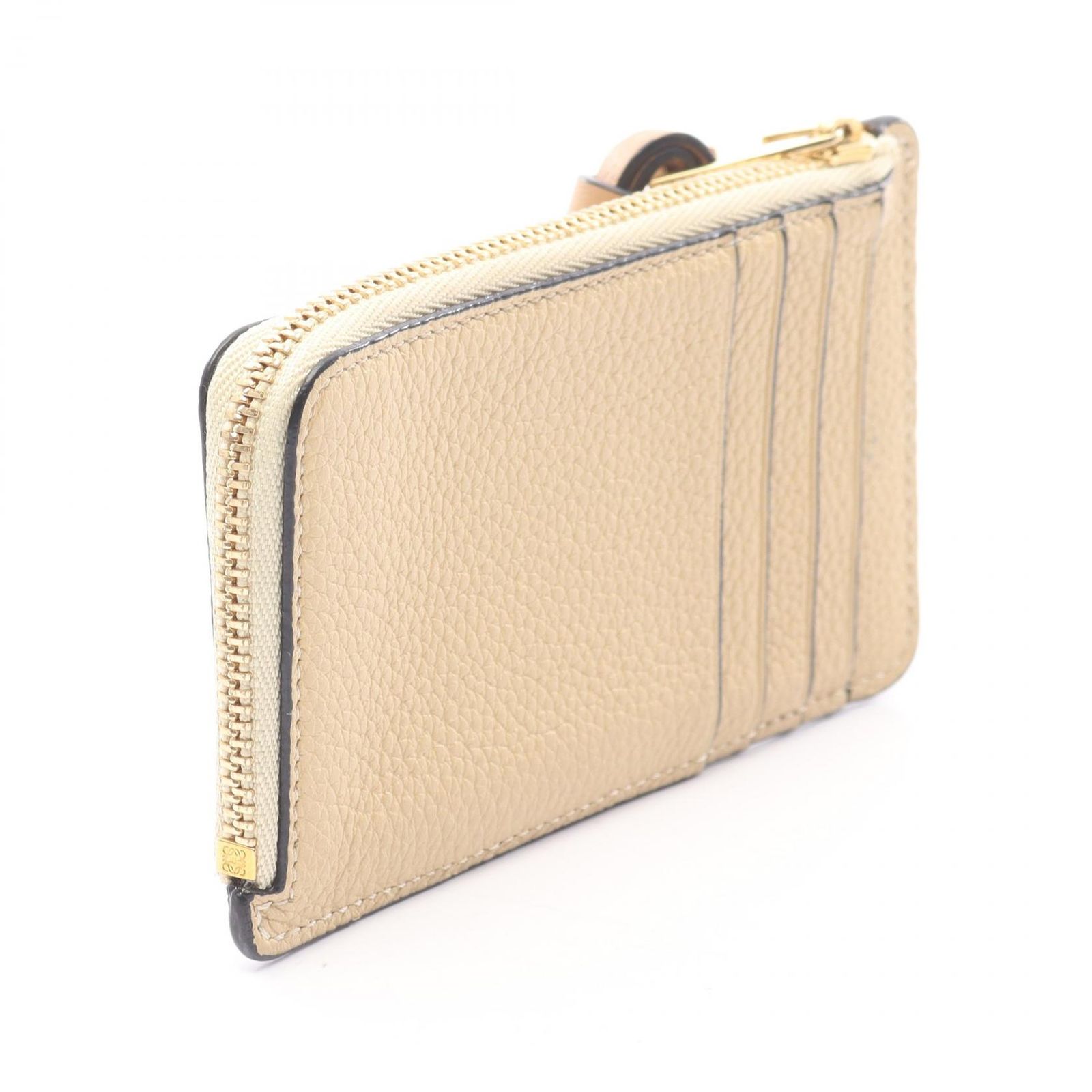 ロエベ LOEWE コインケース アナグラム コインカードホルダー ベージュ イエロー レザー レディース A