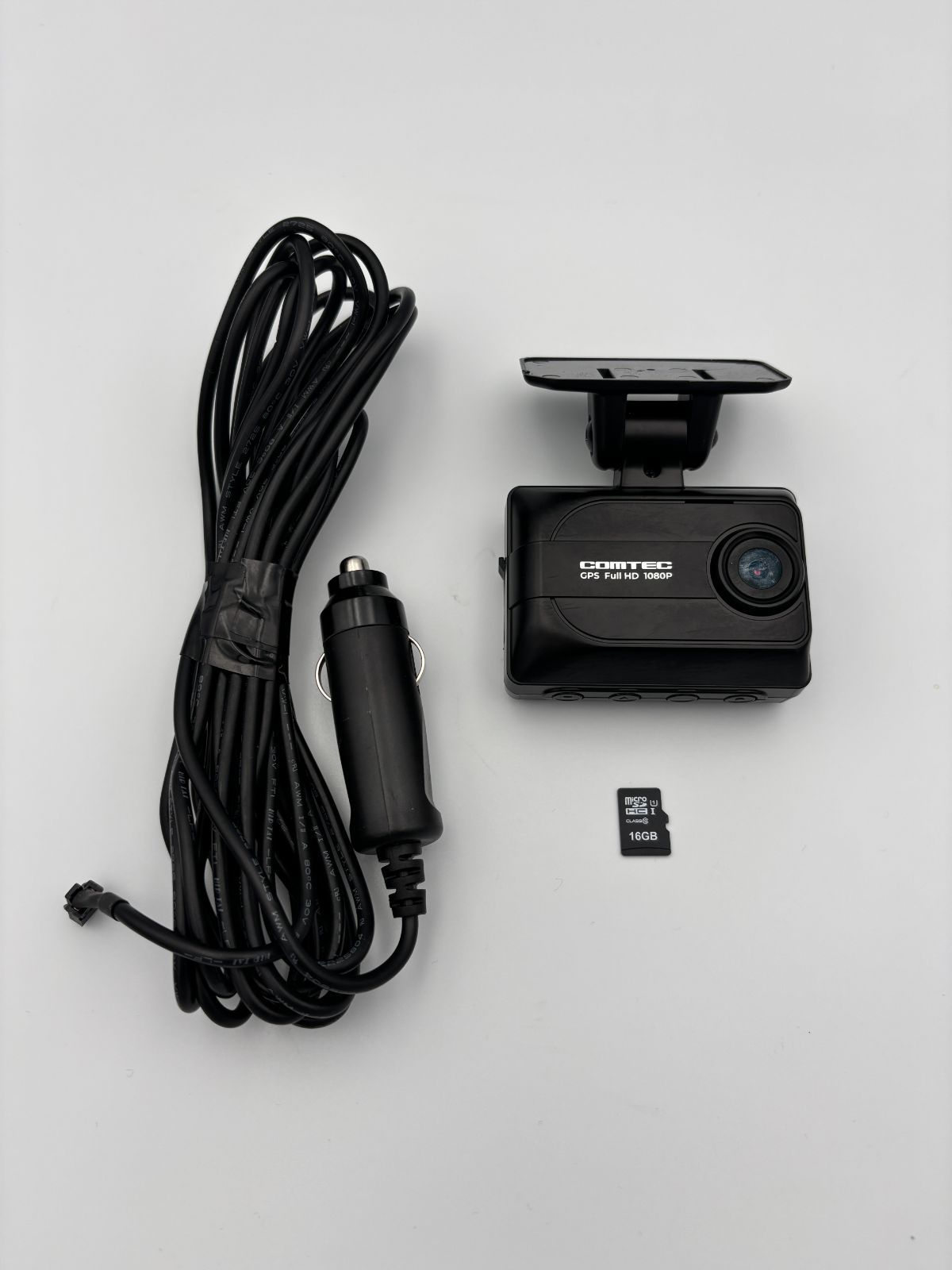 管理番号3425 コムテック ドライブレコーダー HDR 003 200万画素 Full HD GPS搭載 microSDカードメンテナンスフリー対応 16 GBmicroSDカード付属 駐車監視機能 日本製 3年保証