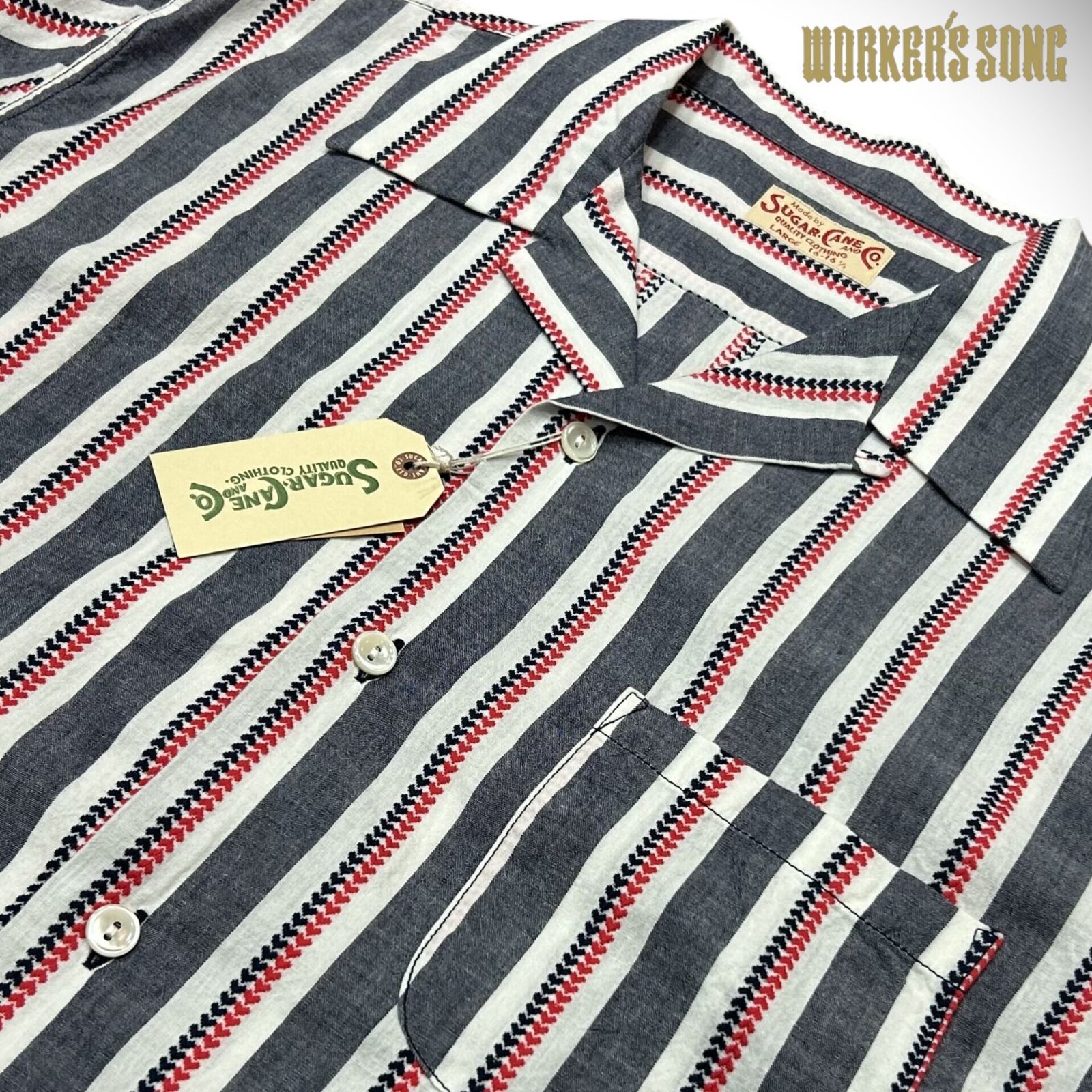 シュガーケーン ハートストライプ 半袖シャツ アメカジ SC39119 128