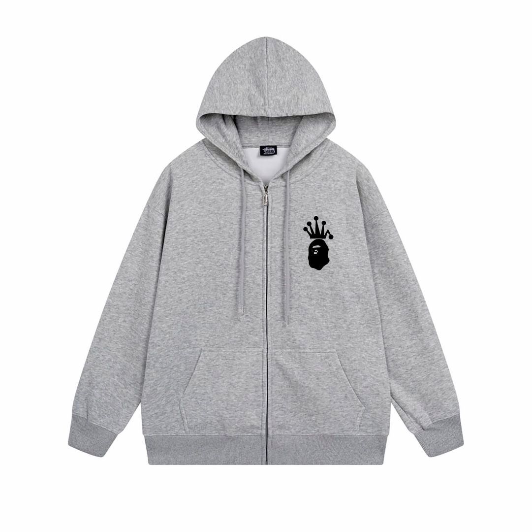 A BATHING APE × STUSSY 110 ダブルジップ パーカー A BATHING APE × STUSSY 110 ダブルジップ パーカー