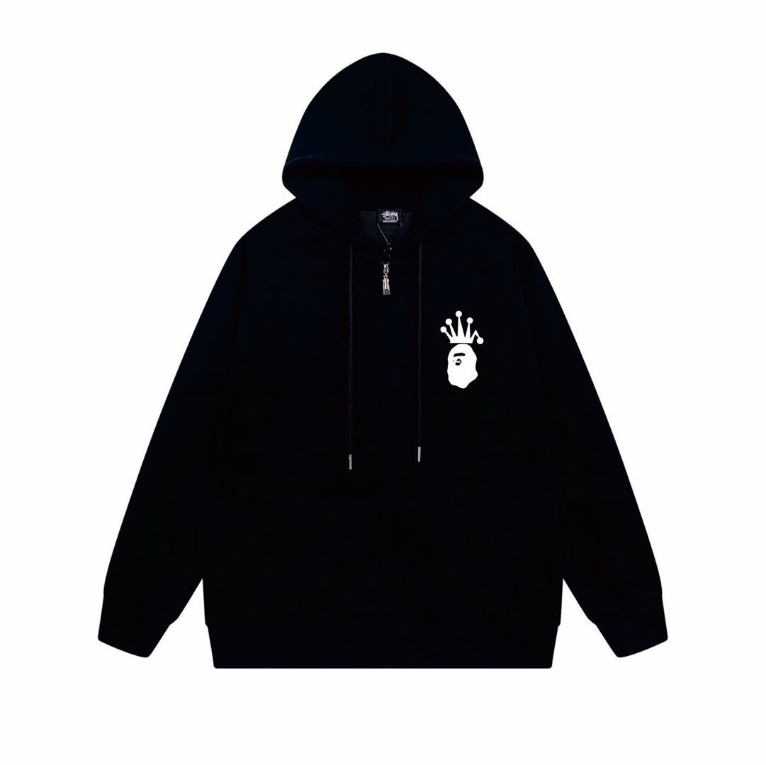 A BATHING APE × STUSSY 110 ダブルジップ パーカー A BATHING APE × STUSSY 110 ダブルジップ パーカー
