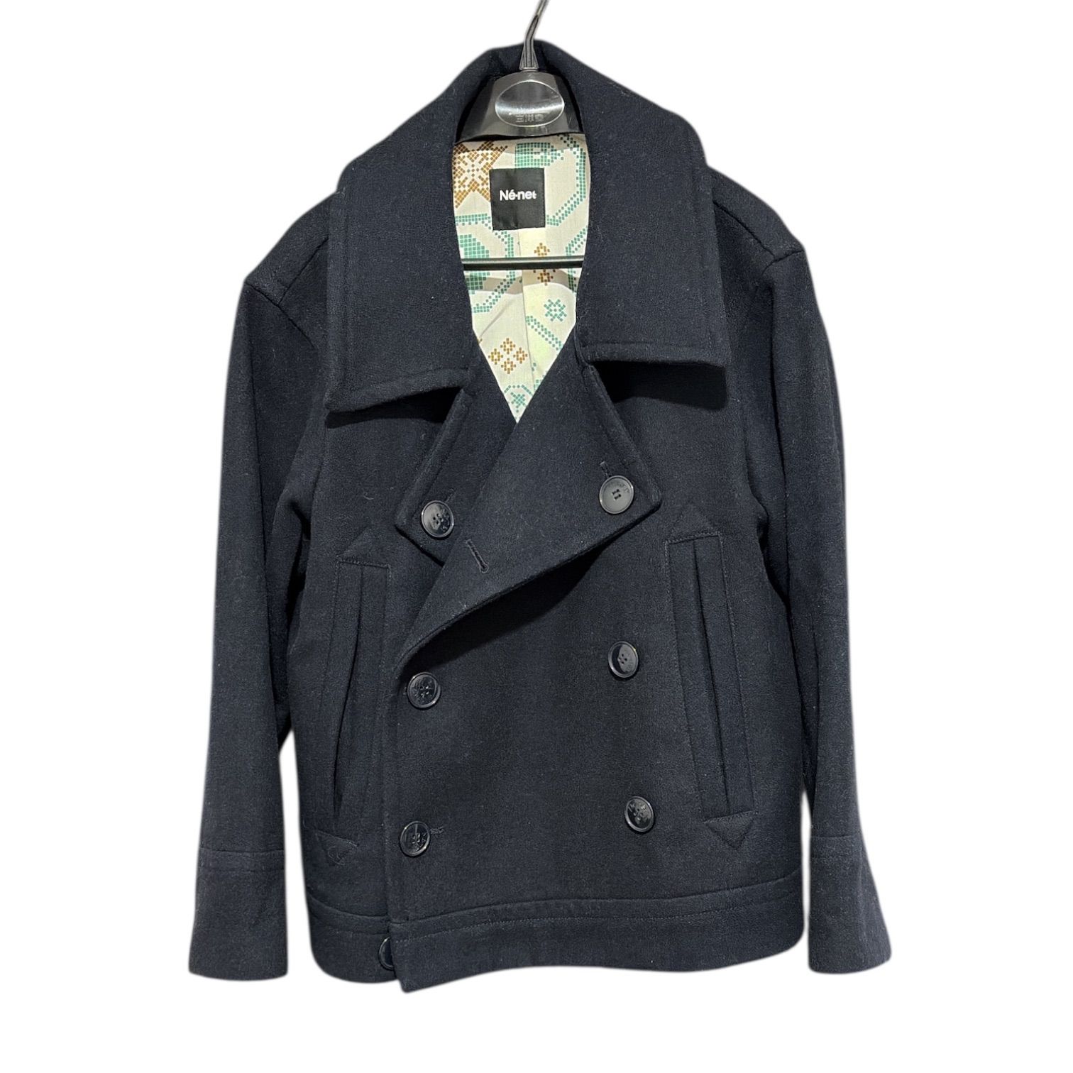 ネネット　にゃー　ピーコート ZK7 Né-net ネネット コート ピーコート ネイビー 濃紺 ショートコート