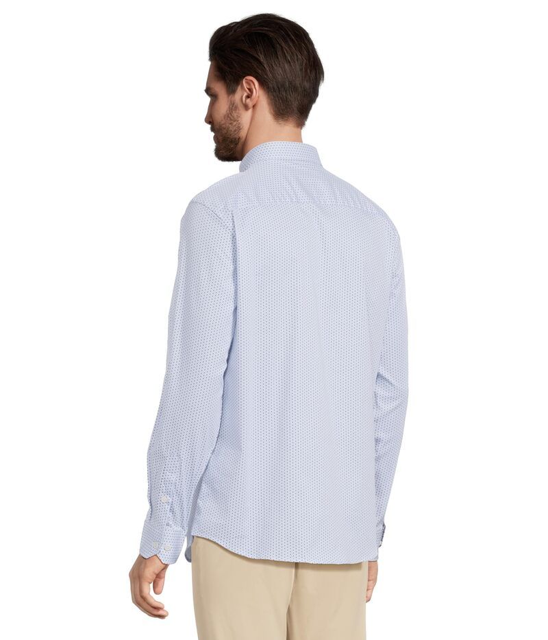 (取寄) ジョンストン&マーフィー メンズ プリンテッド コットン シャツ Johnston & Murphy men Printed Cotton Shirt Blue Diamond Tile ジョンストンアンドマーフィー メンズ トップス シャツ プリント