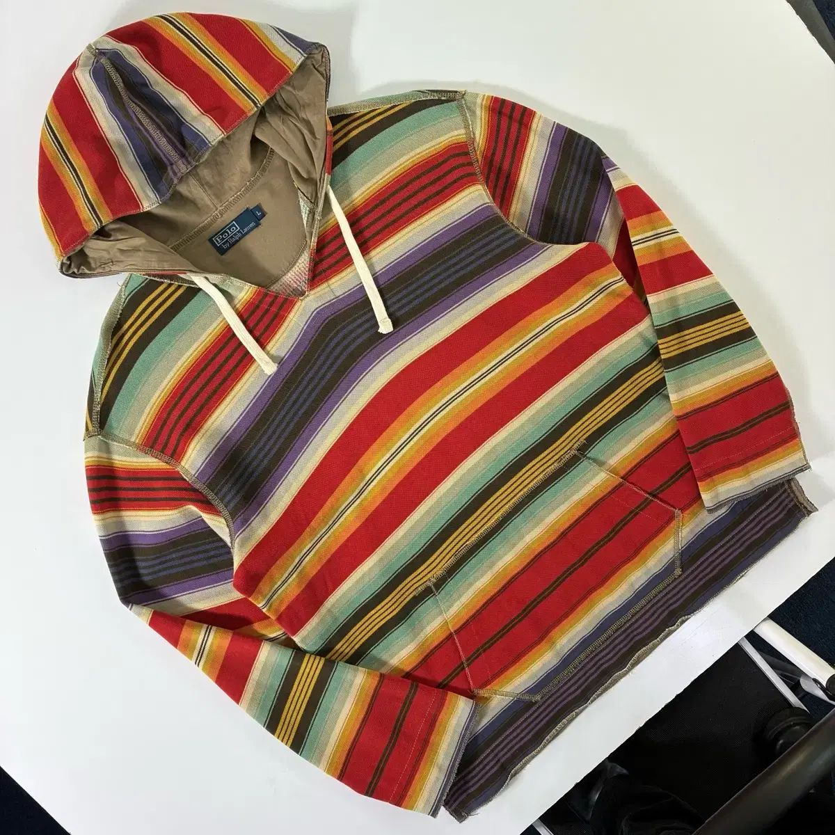 Polo ポロ ラルフローレン エスニック ストライプ フードTシャツ