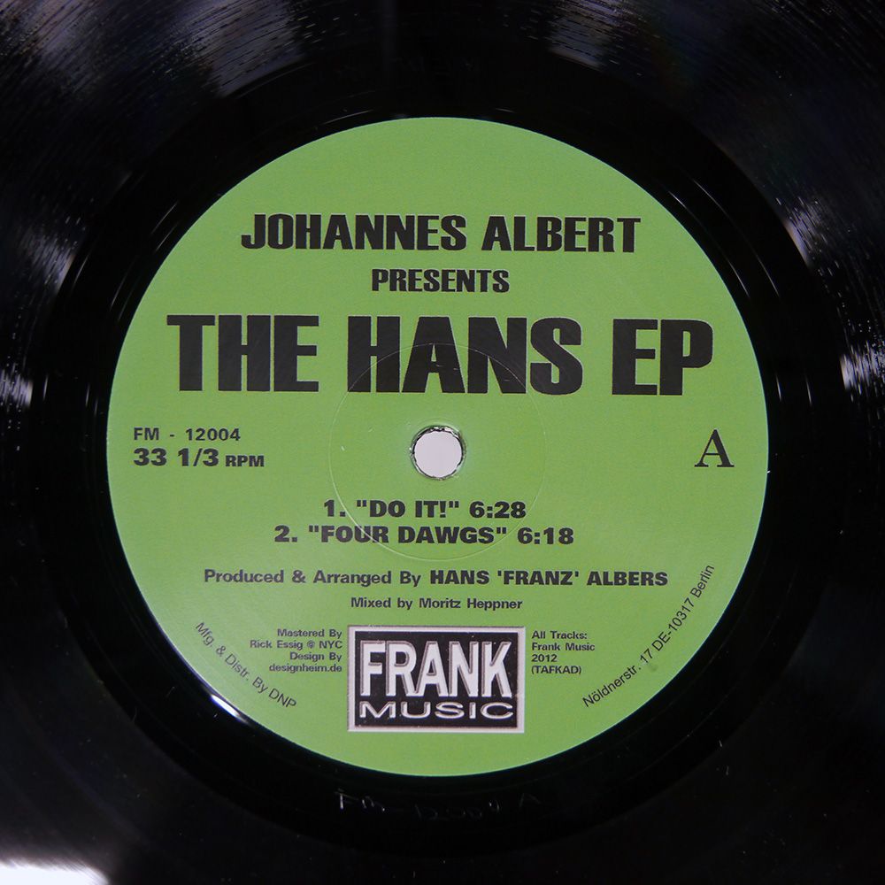 ドイツ盤 JOHANNES ALBERT/THE H.A.N.S. EP/FRANK MUSIC FM12004 12