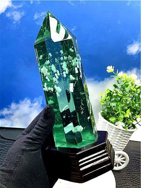 巨大 Blew オブシディアン 六角柱 オブジェ 置物 観賞用 巨大 Blew