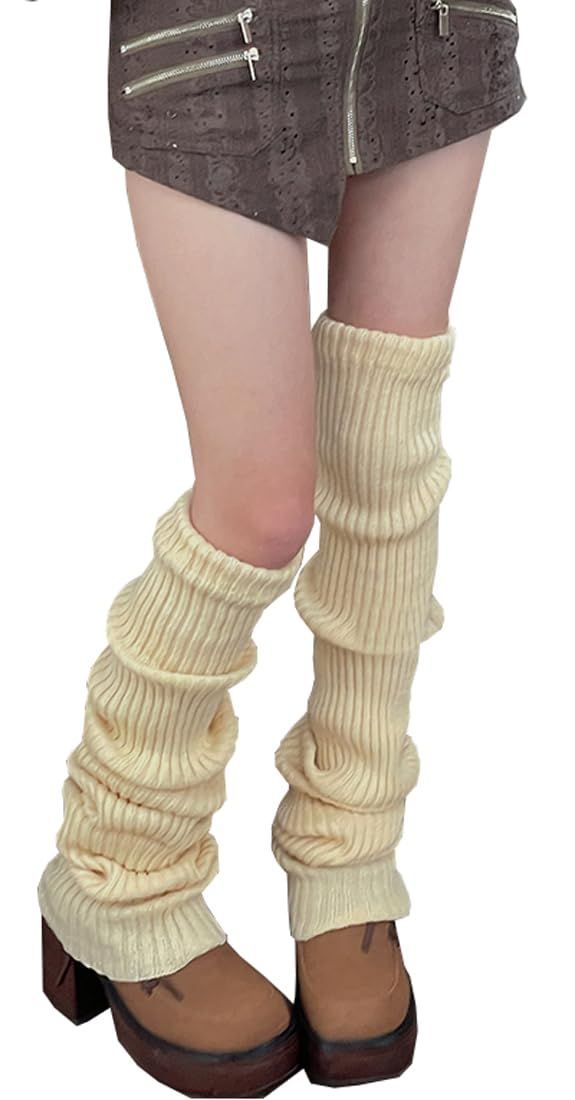 【まもなく終了】冷え対策 (66cm) 女性 レッグウォーマーレディースニット足首ウォーマーロング ルーズソックス暖かい 防寒 靴下 [Viktrui] ズリ落ちにくい 15色選べる
