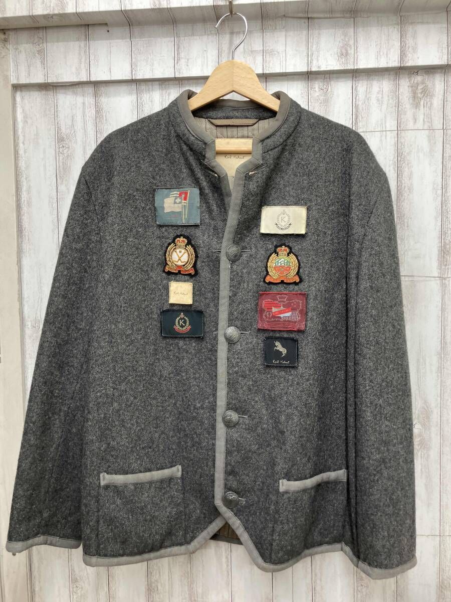 KARL HELMUTグレー ウール混合ジャケット Karl helmet/ その他ジャケット/ウール混/グレー ワッペン付 5 kj-1