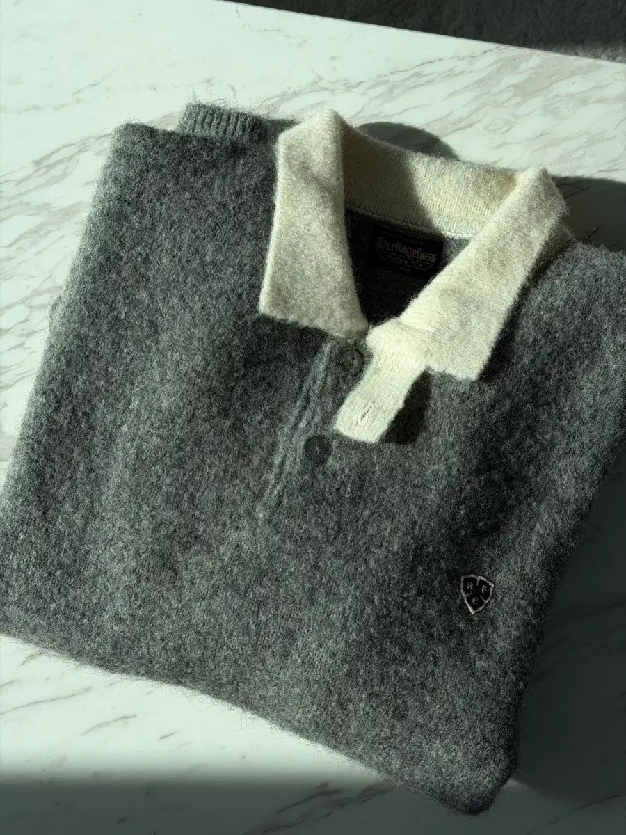 HERITAGE FLOSS モヘア ポロ ニット L