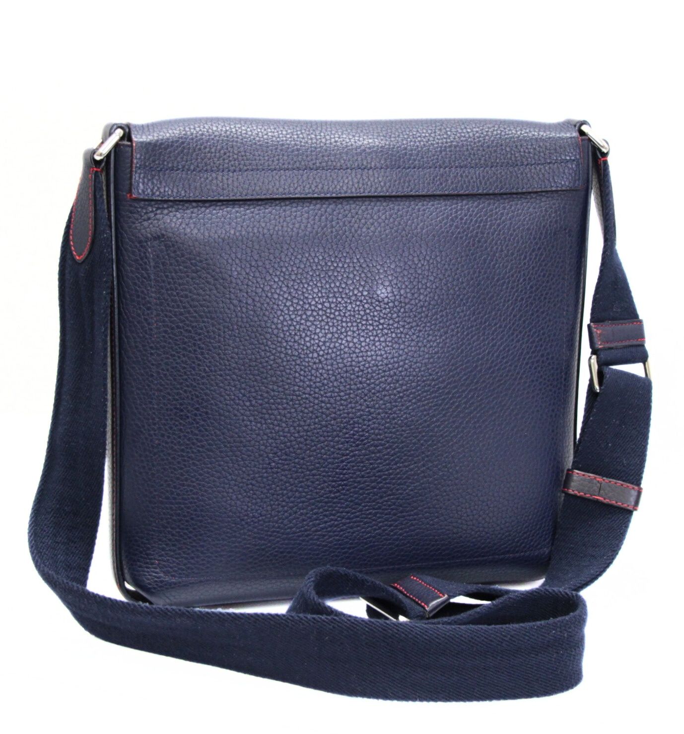 ロエベ LOEWE アナグラムフラップ ショルダーバッグ レザー ネイビー