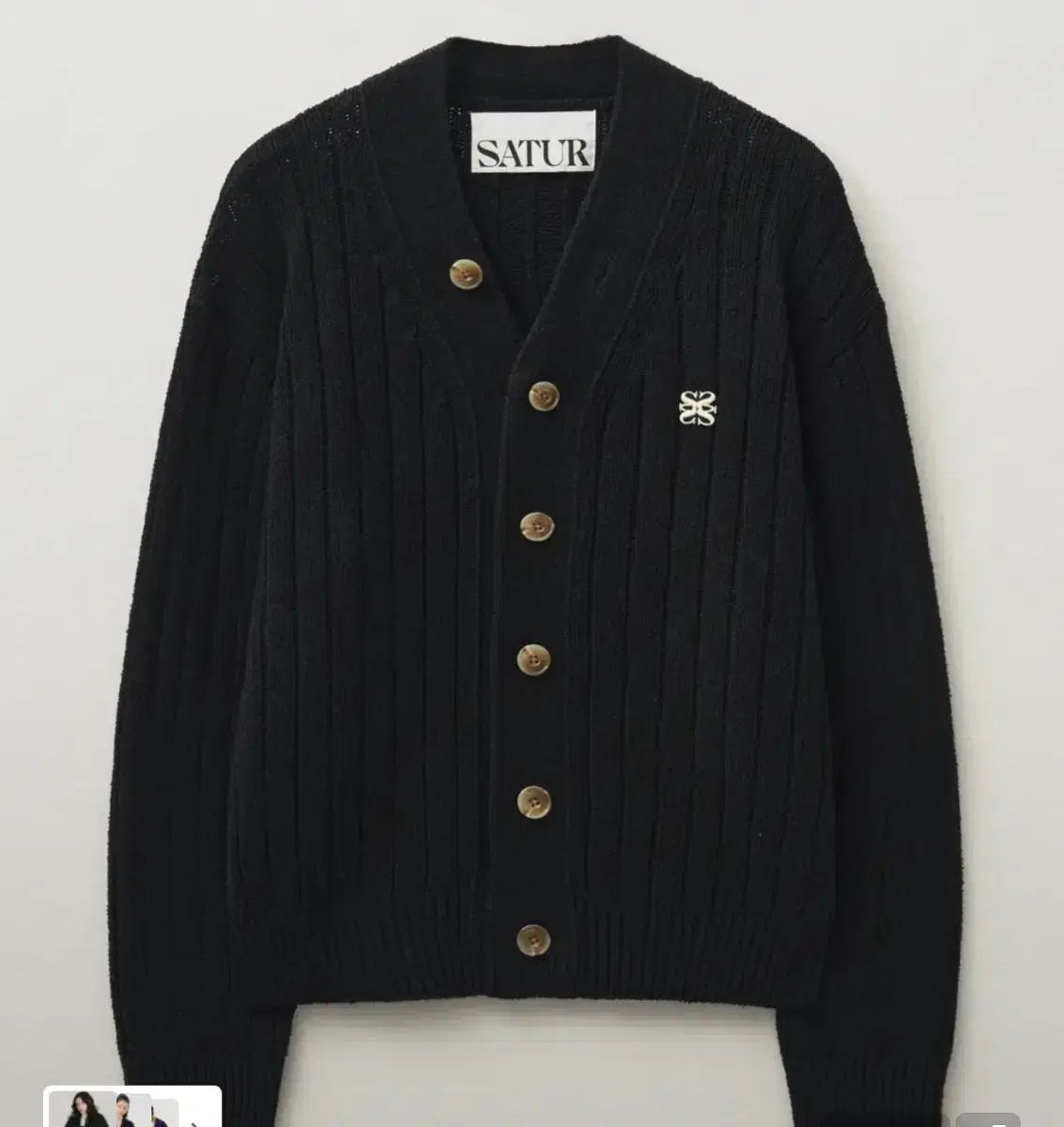 SATUR セター charcoal カーディガン MUSINSA公式 | SATUR パロオーバーサイズブークルカーディガン