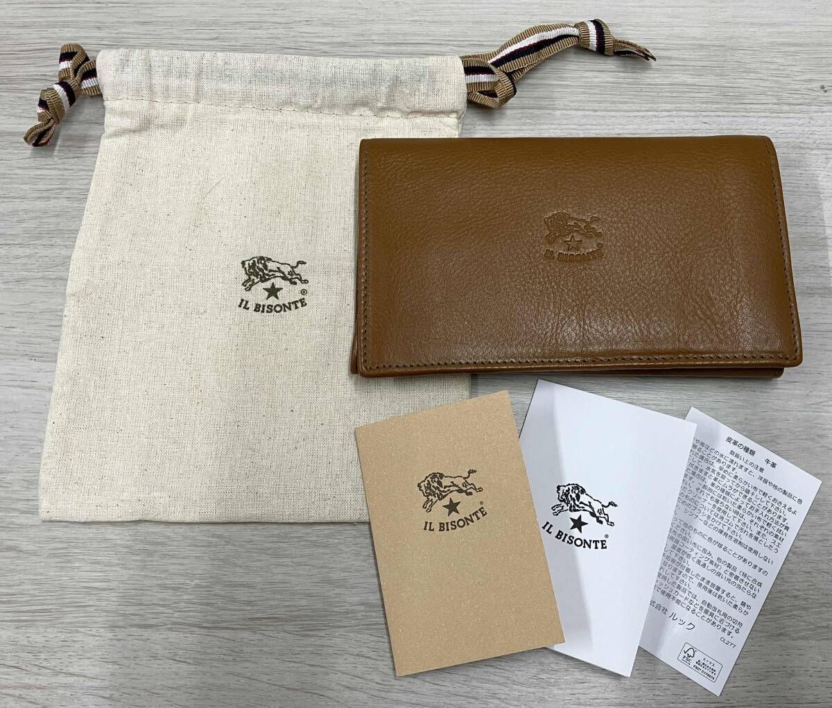 IL BISONTE ミディアムウォレット 544240 04840 オリーブ 二つ折り財布 袋付 イルビゾンテ