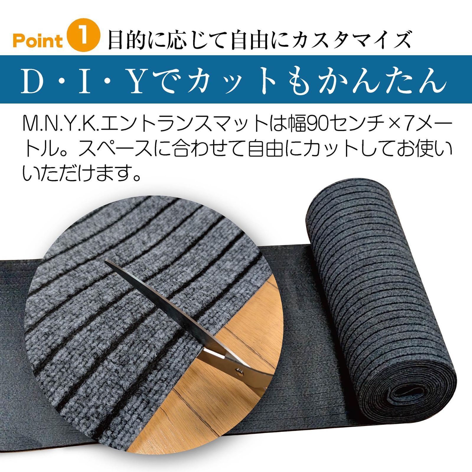 玄関マット フロアマット 多用途 90cm×7m 裁断自由 業務用 屋内屋外