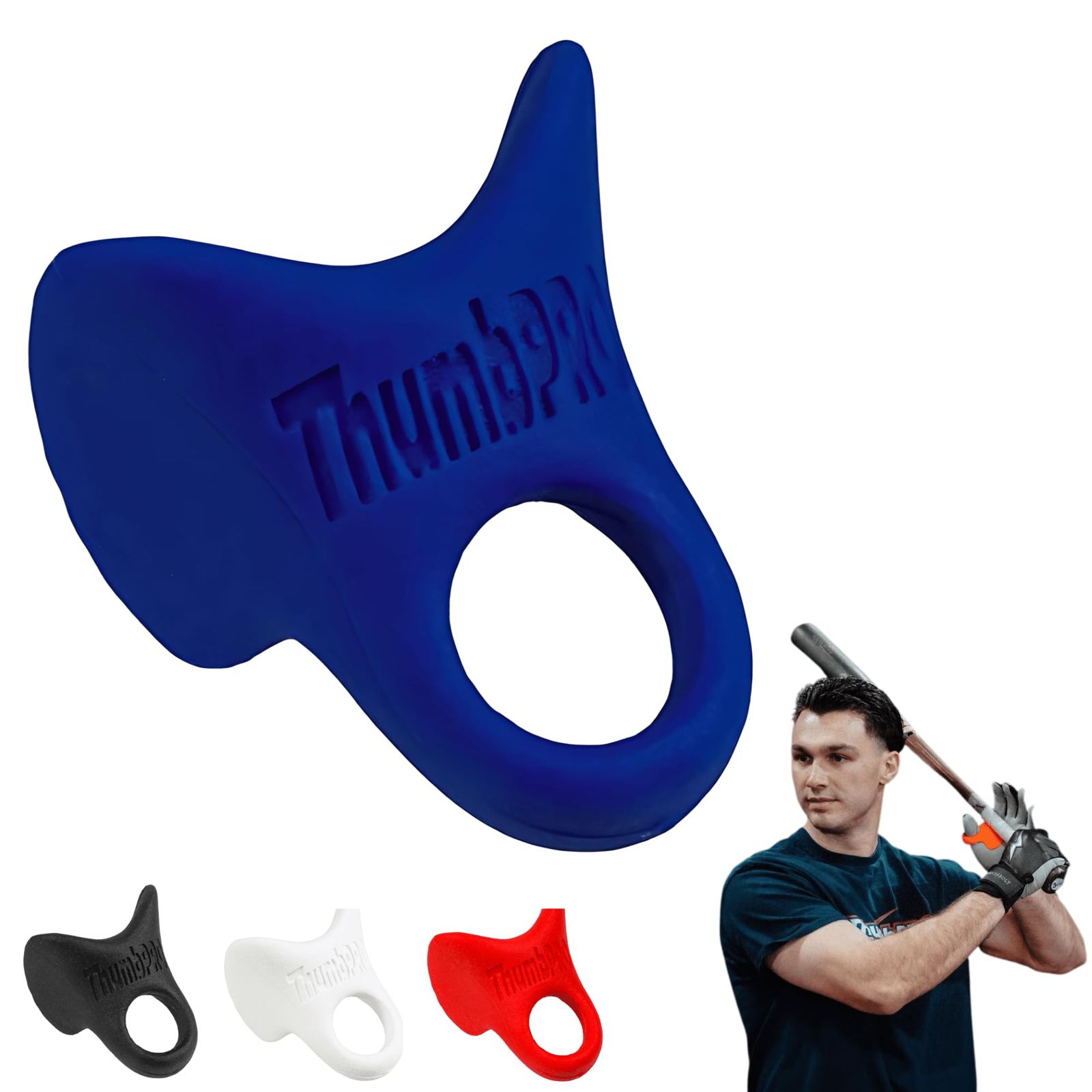 ThumbPRO 野球 サムガード バッティングエイド グリップエンハンサー 刺すことを減らし スイングを改善 ソフトボール用 すべてのレベル 左手 右手 ニトロネイビー Sサイズ