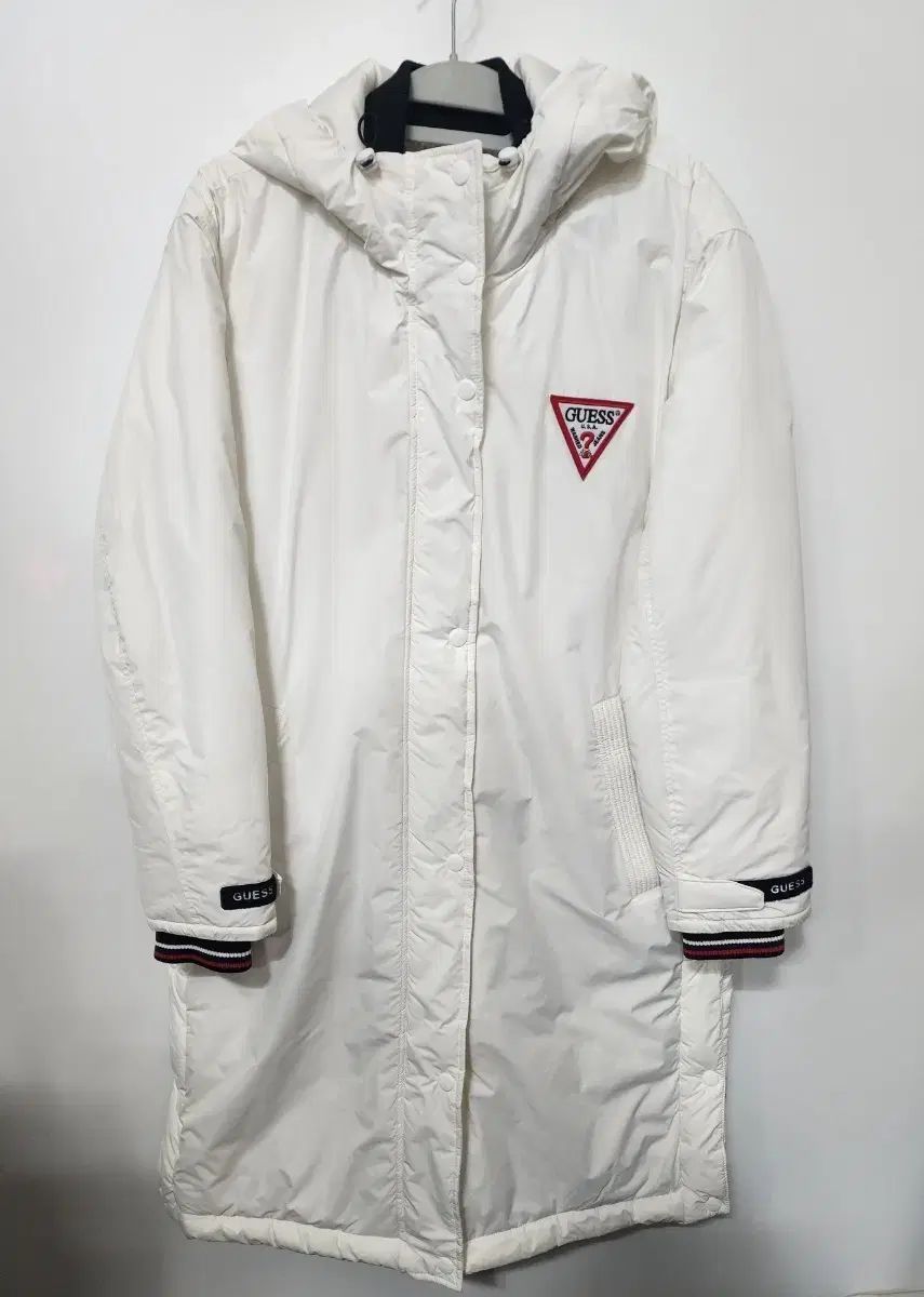 GUESS アイボリー ユニセックス ダウンジャケット ロング丈 アウター S