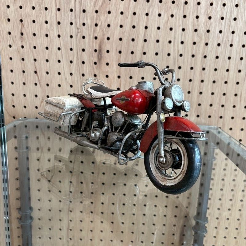 ブリキバイク バイク 赤 レトロ ブリキ レトロバイク 全長約30cm