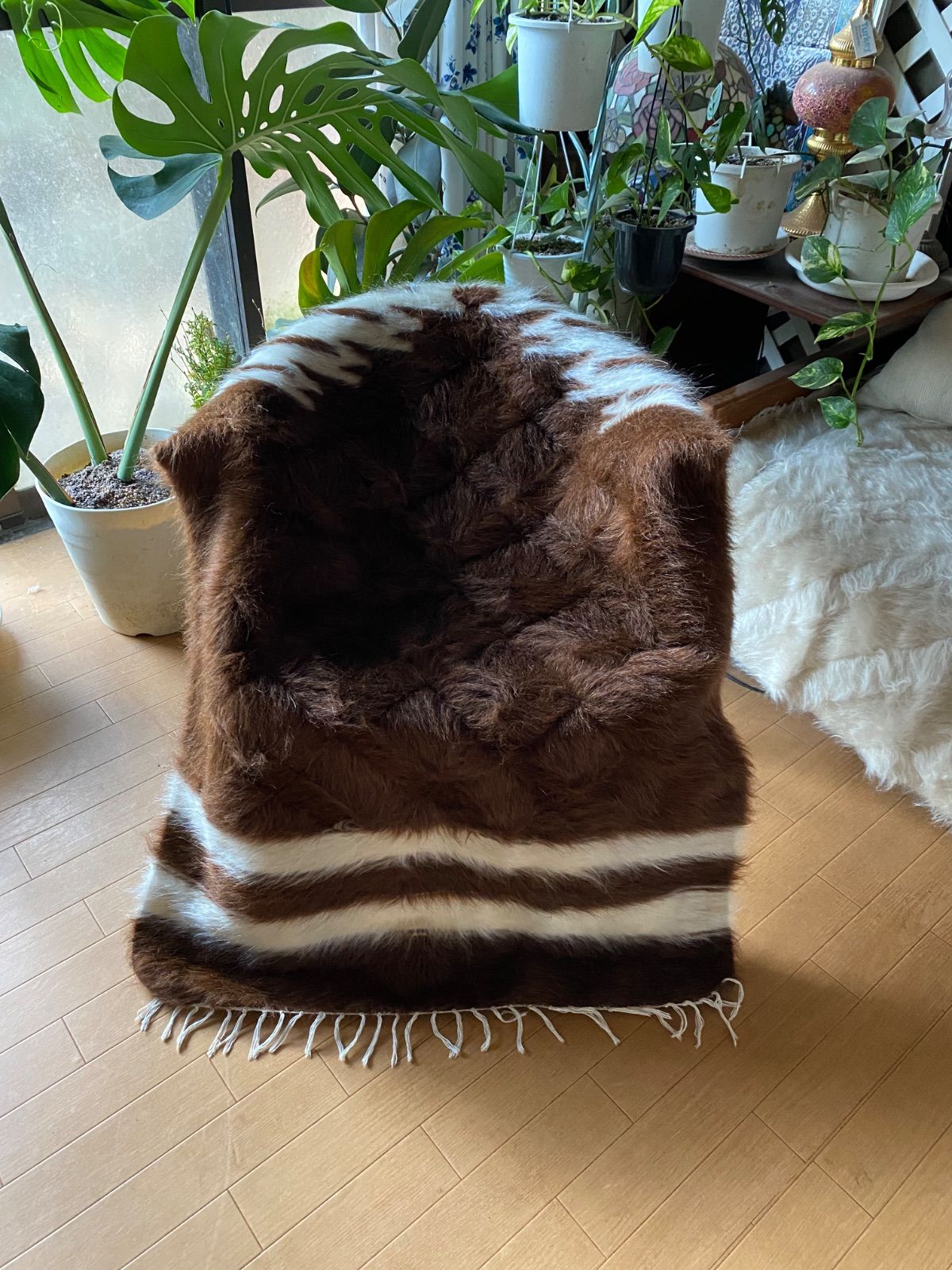 トルコのシイルトでアンゴラヤギのモヘアのみで織られる毛布シイルト