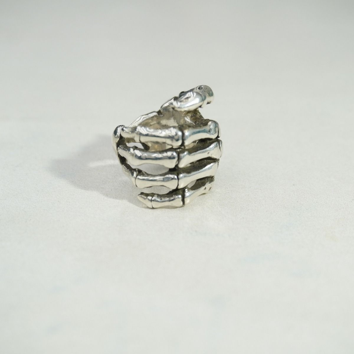 正規 美品 名作 CRAZY PIG クレイジーピッグ BONE HAND RING スカル 