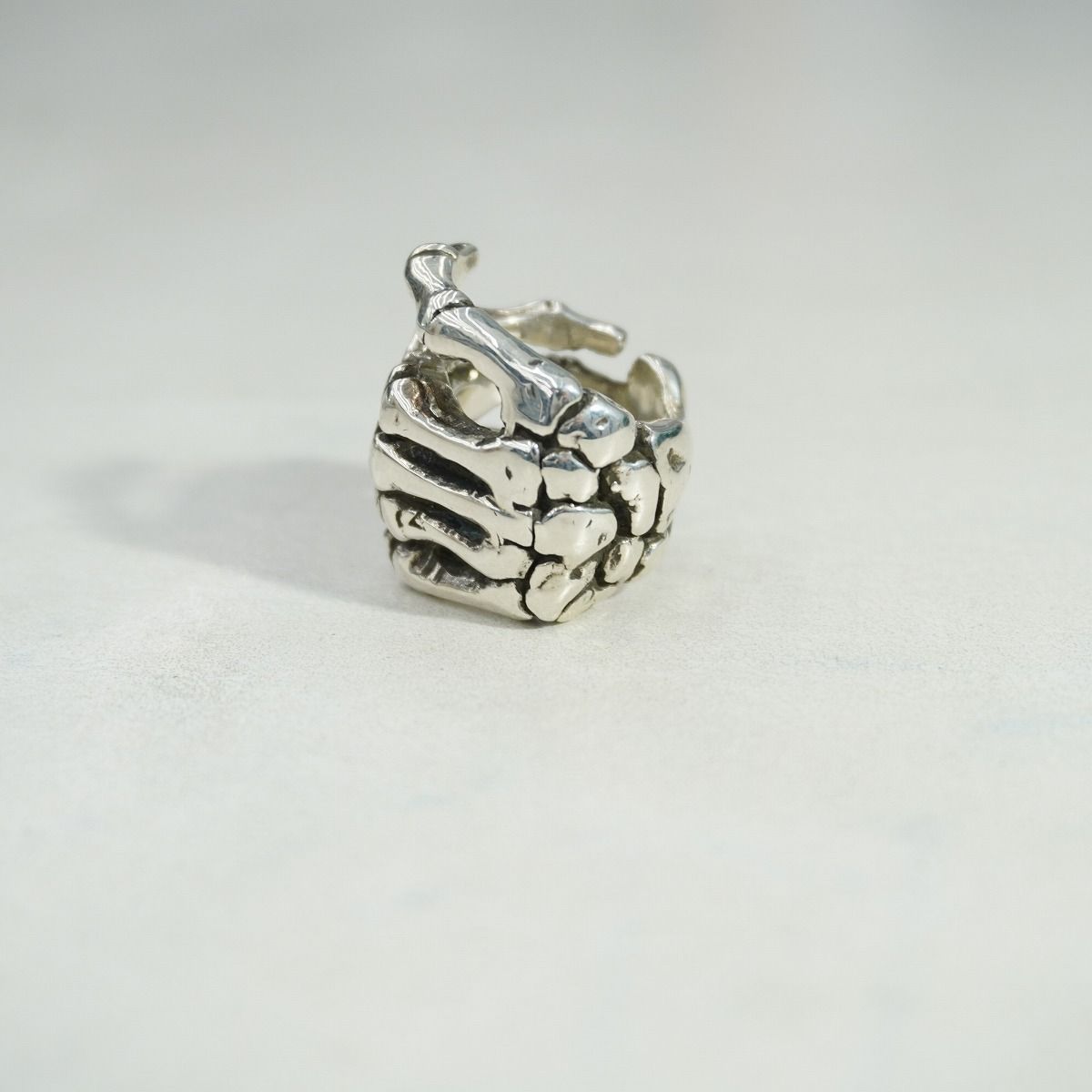 正規 美品 名作 CRAZY PIG クレイジーピッグ BONE HAND RING スカル 