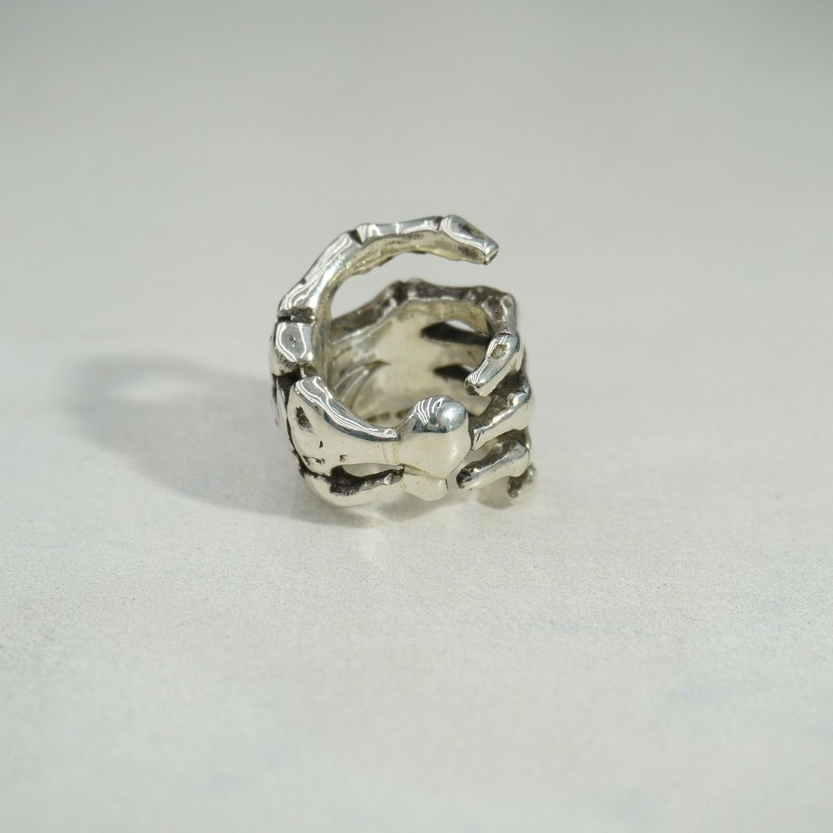 正規 美品 名作 CRAZY PIG クレイジーピッグ BONE HAND RING スカル 