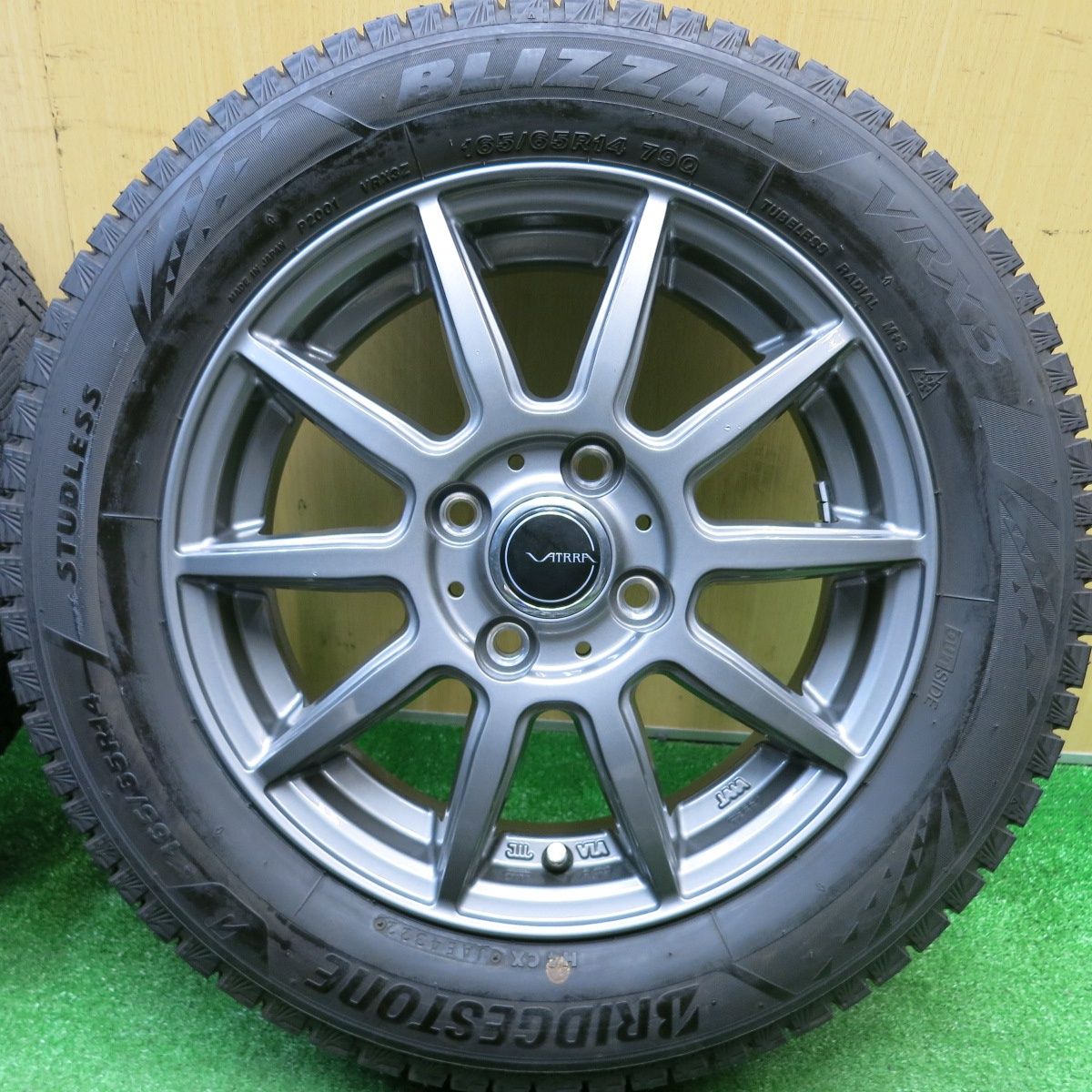 しの バリ溝 ブリヂストン VRX3 165/65R14 （青0569） 2026年1月】165 65 14 vrx3 ホイール セット（BRIDGESTONE／自動車