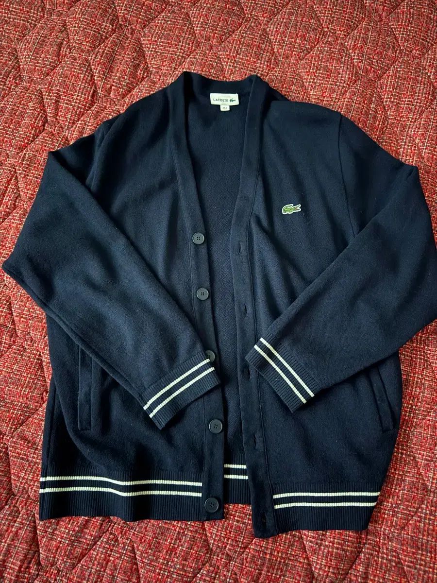 ラコステ ネイビーカーディガン XL