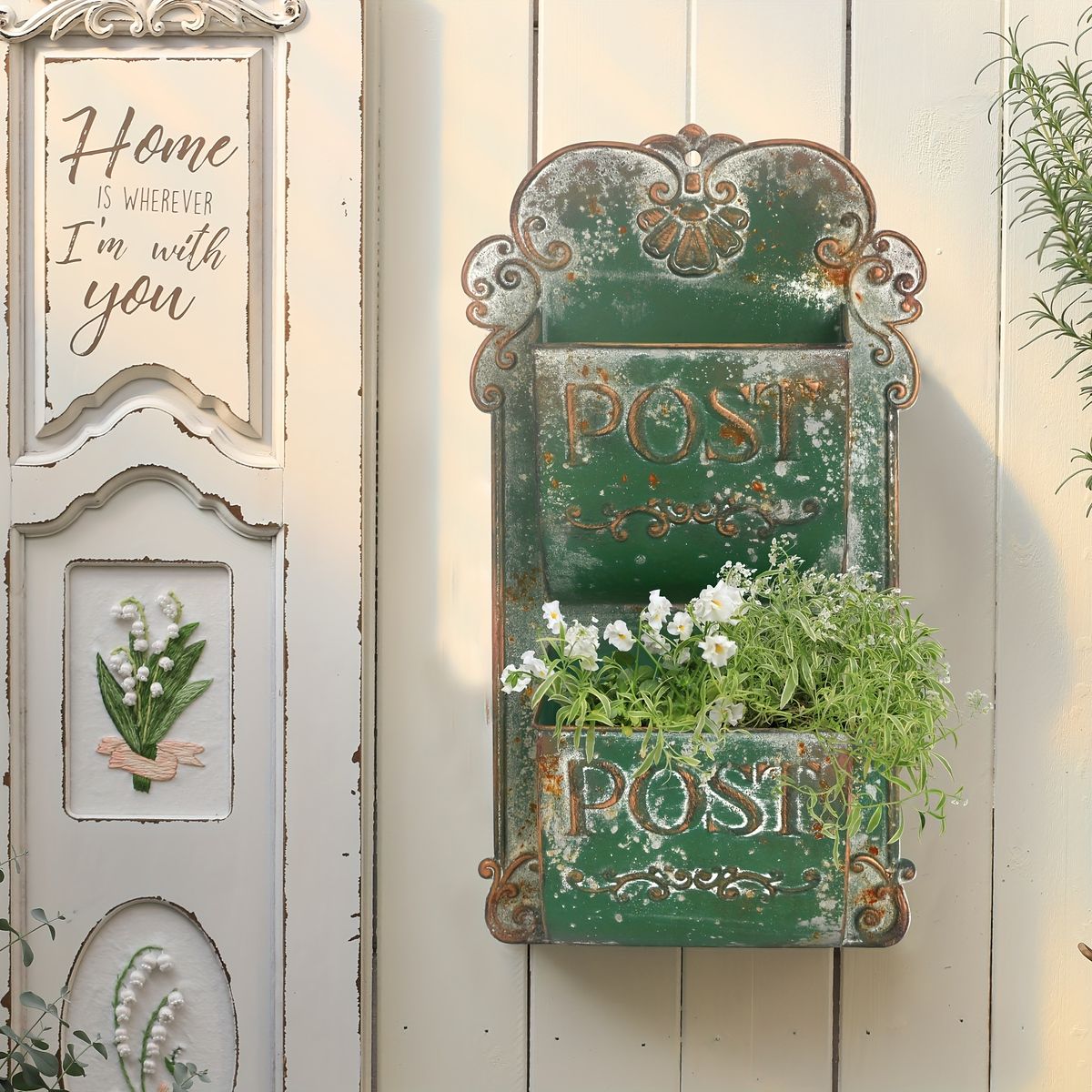 フレンチカントリー調】壁掛けメールボックス アンティーク風 レター