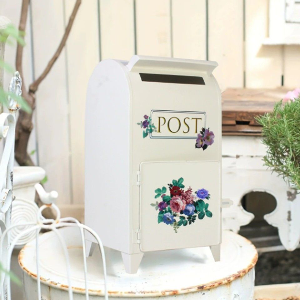 アンティーク調メールボックス】壁掛けポスト 郵便受け おしゃれな花柄